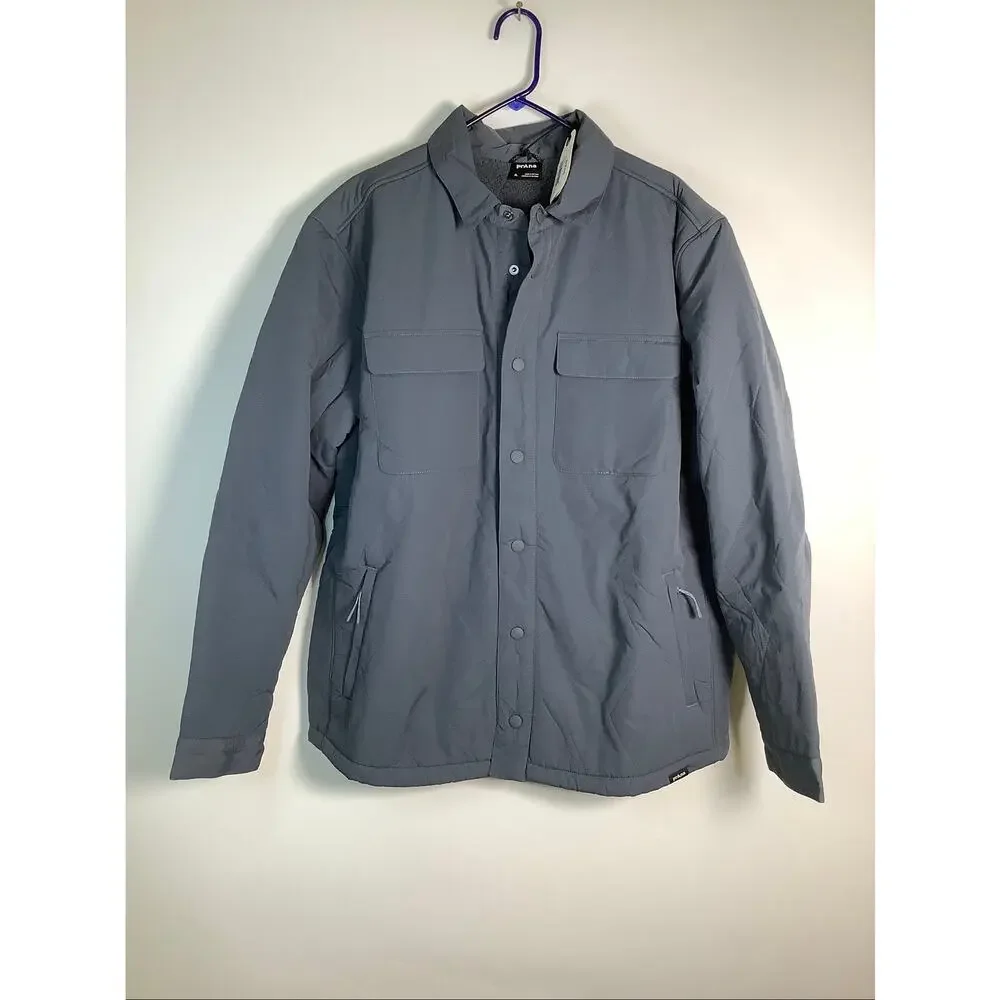 Prana Men's XL Thundercloud Encinitas Sherpa Lined Snap Shacket Gorpcore HR1-11